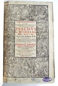 1630 FRIEDRICH FORNER ANTIQUE PIGSKIN FOLIO REX HEBRONENSIS PSALMUS MISERERE MEI