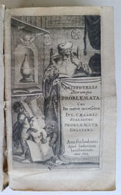 1643 ARISTOTLE ALIORUMQUE PROBLEMATA ANTIQUE VELLUM BINDING