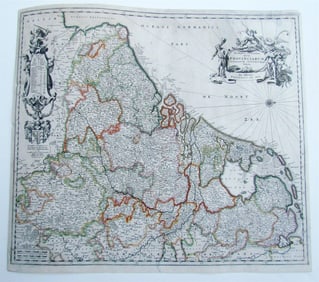 1680 MAP OF GERMANY BY FREDERIK DE WIT ANTIQUE XVII PROVINCIARUM GERMANIAE