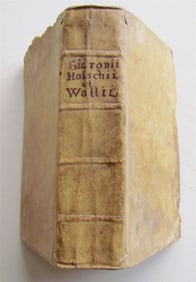 1696 POETRY BY HOSSCHIUS & WALLIUS ANTIQUE VELLUM BOUND 17TH CENTURY