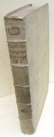 1717 VELLUM BINDING FOLIO DOMINI CLEMENTIS PAPAE XI CONSTITUTIO ANTIQUE