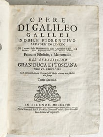 1718 GALILEO GALILEI OPERE ILLUSTRATED VELLUM BOUND ANTIQUE SCARCE VOL. II