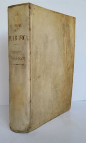 1727 POETRY BY PETRARCH ANTIQUE VELLUM BOUND BOOK LE RIME DEL PETRARCA