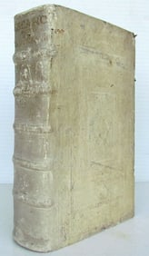 1729 CANON LAW JUS CANONICUM UNIVERSUM ANTIQUE HAND TOOLED PIGSKIN BOUND FOLIO