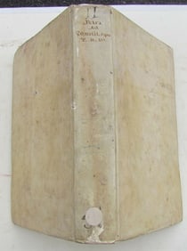1729 VELLUM BINDING FOLIO COMMENTARIA AD CONSTITUTIONES BY V.PETRA ANTIQUE