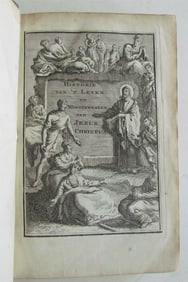 1741 ILLUSTRATED JESUS WONDERS HISTORY BY A. CALMET ANTIQUE IN DUTCH W/ MAP