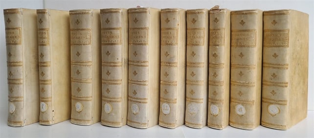 1768 BIBLE IN LATIN 10 VOLUMES VELLUM BOUND ANTIQUE OLD & NEW TESTAMENT BIBLIA