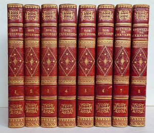 1768 DON QUICHOTTE DE LA MANCHE BY MICHEL DE CERVANTES 8 VOLS ANTIQUE DECORATIVE