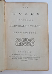 1780 WORKS OF LATE MRS.CATHARINE TALBOT ANTIQUE