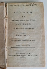 1796 MISCELLANEOUS THOUGHTS IN PROSE & VERSE ANTIQUE AMERICANA