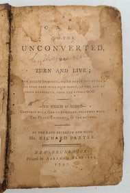 1797 A CALL TO UNCONVERTED TO TURN & LIVE BY RICHARD BAXTER ANTIQUE AMERICANA