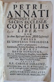 1799 PETRI ANNATI SACRIS ECCLESIAE CONCILIIS ANTIQUE PHILOSOPHY