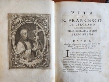 1806 VITA DEL B.FRANCESCO DI GIROLAMO ANTIQUE VELLUM IN ITALIAN