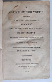 1812 CATECHISM FOR YOUTH BY SAMUEL BAYARD ANTIQUE AMERICANA