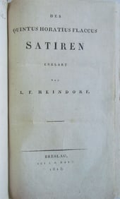1815 HORACE IN GERMAN PRINTED IN WROCLAW BRESLAU ANTIQUE SATIREN
