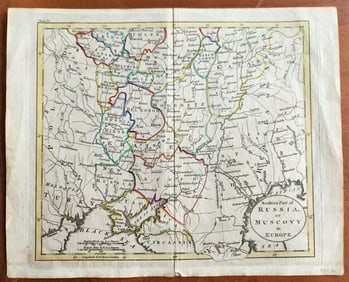 1816 MAP SOUTHERN PART OF RUSSIA, OR MOSCOVY IN EUROPE ANTIQUE