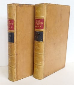 1833 MEN & MANNERS IN AMERICA 2 VOLUMES SET ANTIQUE