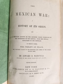 1849 THE MEXICAN WAR HISTORY OF ITS ORIGIN BY EDWARD MANSFIELD ANTIQUE AMERICANA
