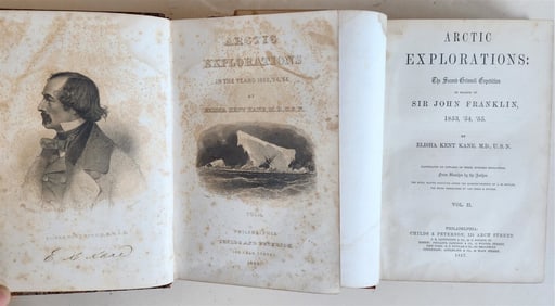 1856 ARCTIC EXPLORATIONS IN 1853-55 ELISHA KENT KANE ANTIQUE GRINNELL EXPEDITION