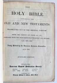 1901 BIBLE IN ENGLISH ANTIQUE AMERICANA NEW YORK