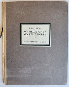 1921 WAHRZEICHEN BY F.H. EHMCKE ILLUSTRATED ADVERTISING SIGNS ANTIQUE IN GERMAN