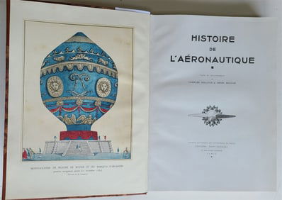 1942 HISTOIRE DE L'AERONAUTOQIE BY DOLLFUS & BOUCHE ILLUSTRATED MASSIVE FOLIO