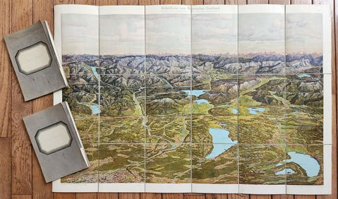 BAVARIA GERMANY SET OF 3 ANTIQUE MAPS ON CANVAS ANTIQUE