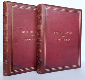 BRITISH SPORTS AND SPORTSMEN ANTIQUE VOL. I & 2 ILLUSTRATED MASSIVE FOLIOS