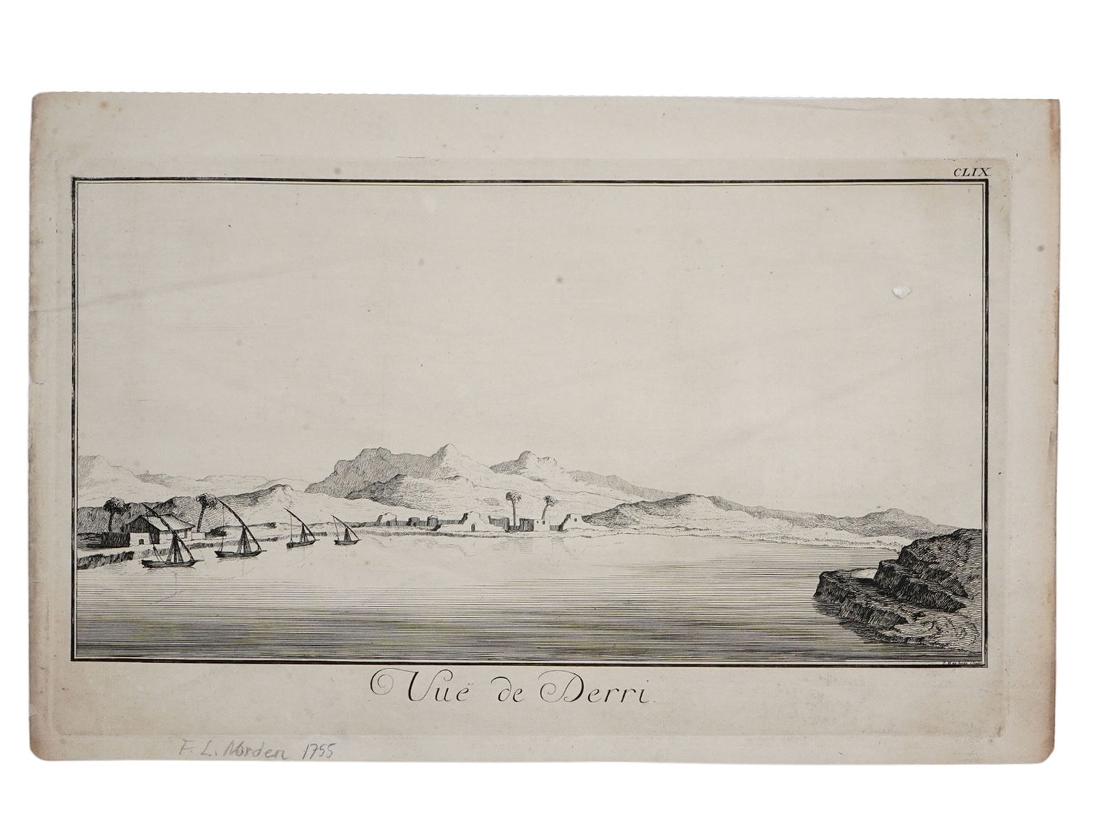 A 1755 ENGRAVING, F. L. NORDEN'S VOYAGE D'EGYPTE ET DE NUBIE, VIEW OF THE TEMPLE OF EL-DERR (1 of 4)