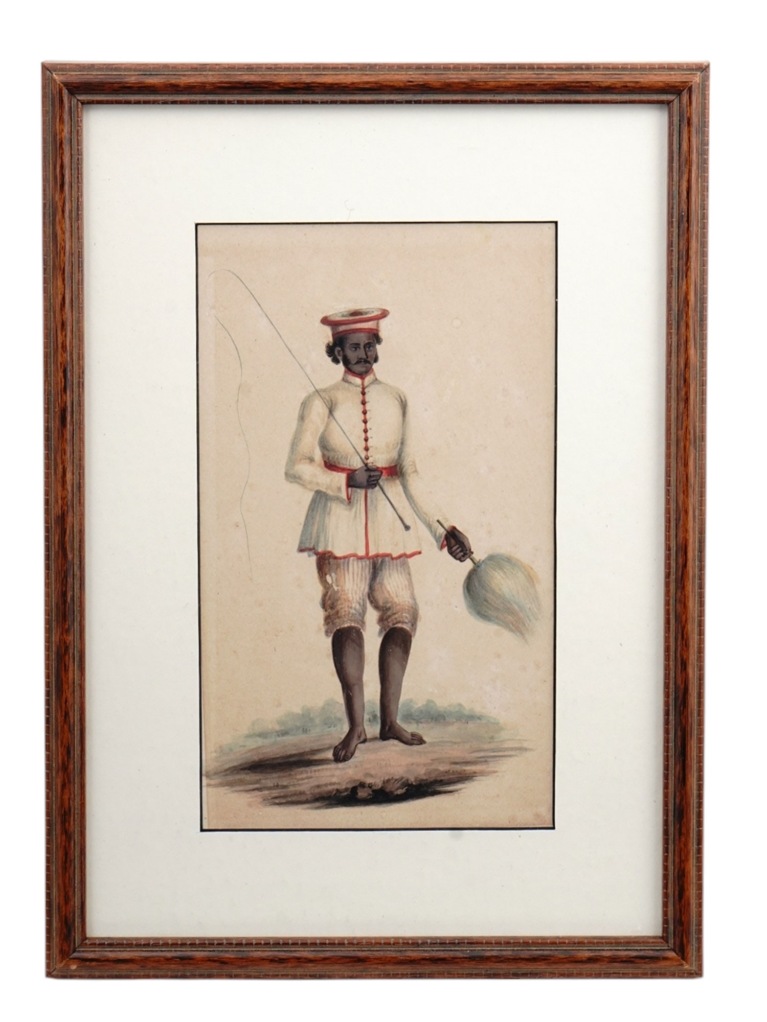 AN INDIAN MINIATURE MIXED MEDIA PAINTING ON PAPER, 19TH CEN. (1 of 2)