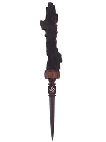 A UNIQUE GERMAN WWII TRENCH ART SHRAPNEL DAGGER/LETTER OPENER