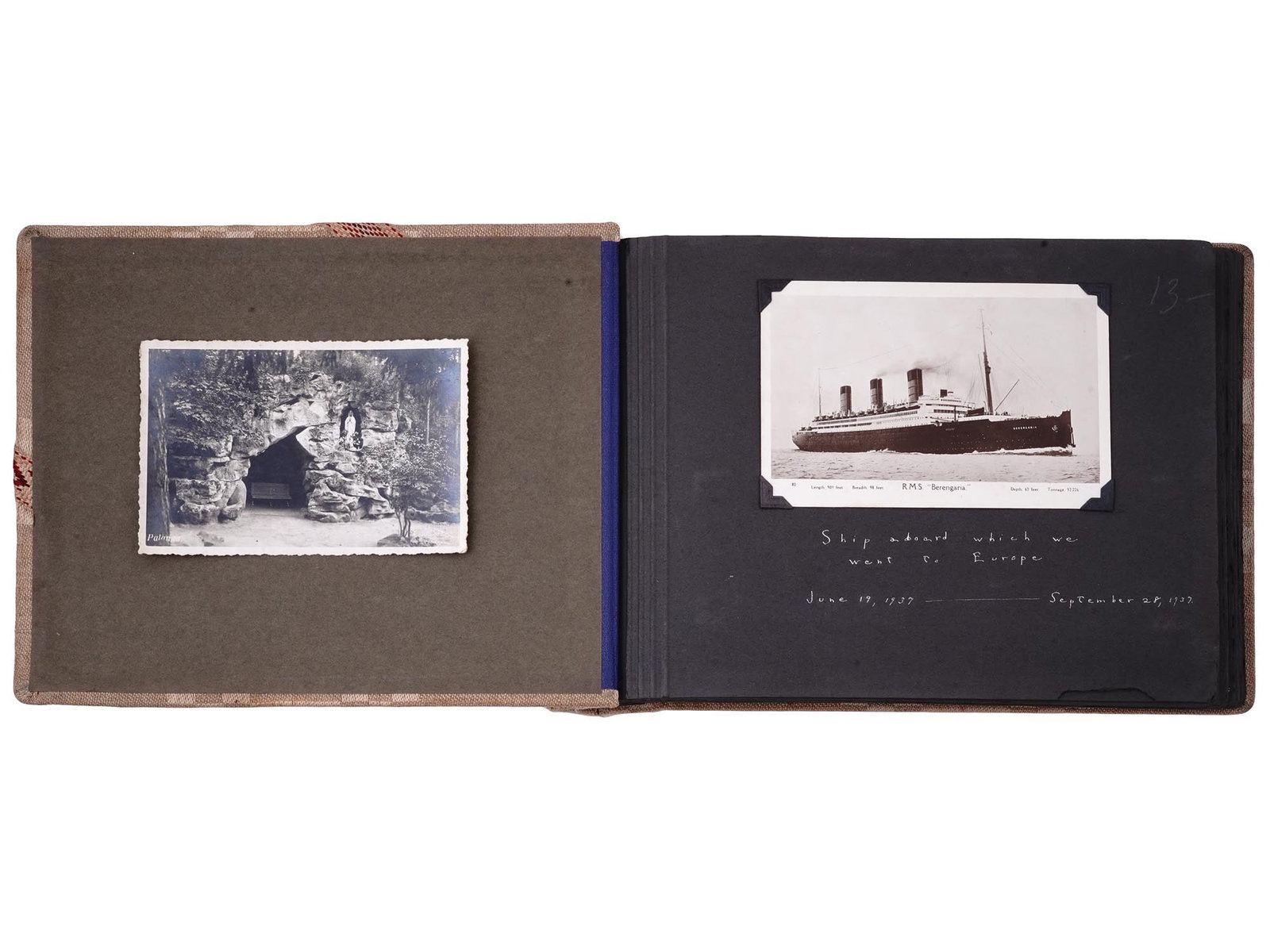 A 1930'S AMERICAN-LITHUANIAN FAMILY PHOTO ALBUM OF A TRIP TO LITHUANIA: This photo album is a collection of images of an American family visiting Lithuania from June 19-September 28, 1937. The collection involves a variety of depictions through their travels with descript