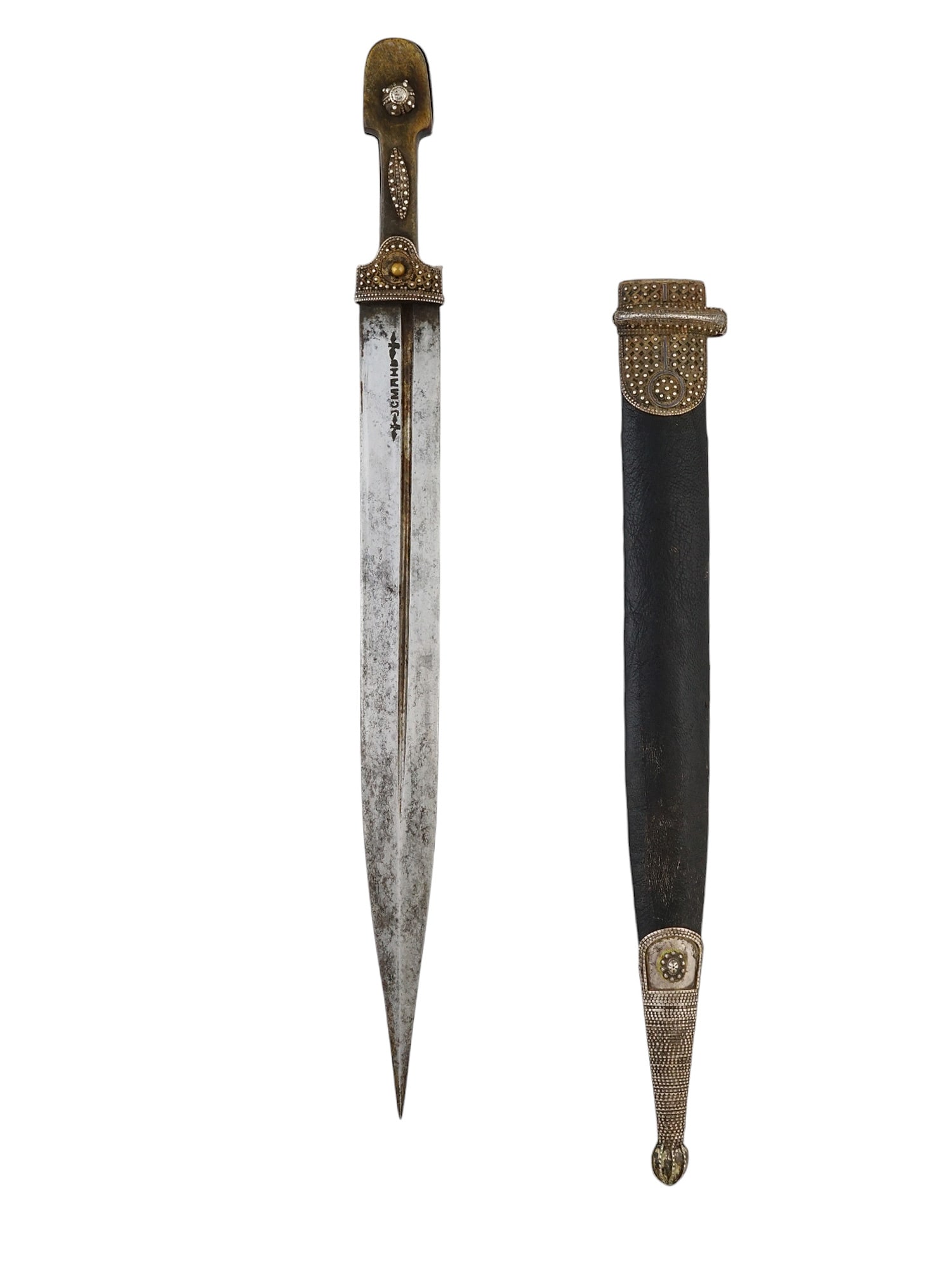 AN OSMAN OMAROV CAUCASIAN DAGGER IN SILVER MOUNTS, 19TH C. (1 of 8)