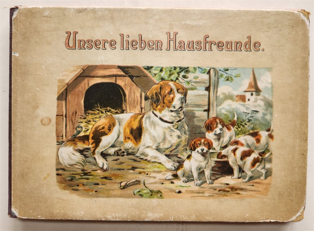 1950S CHILDREN BOOK IN GERMAN ACCORDION STYLE VINTAGE UNSERE LIEBEN HAUSFREUNDE (1 of 9)