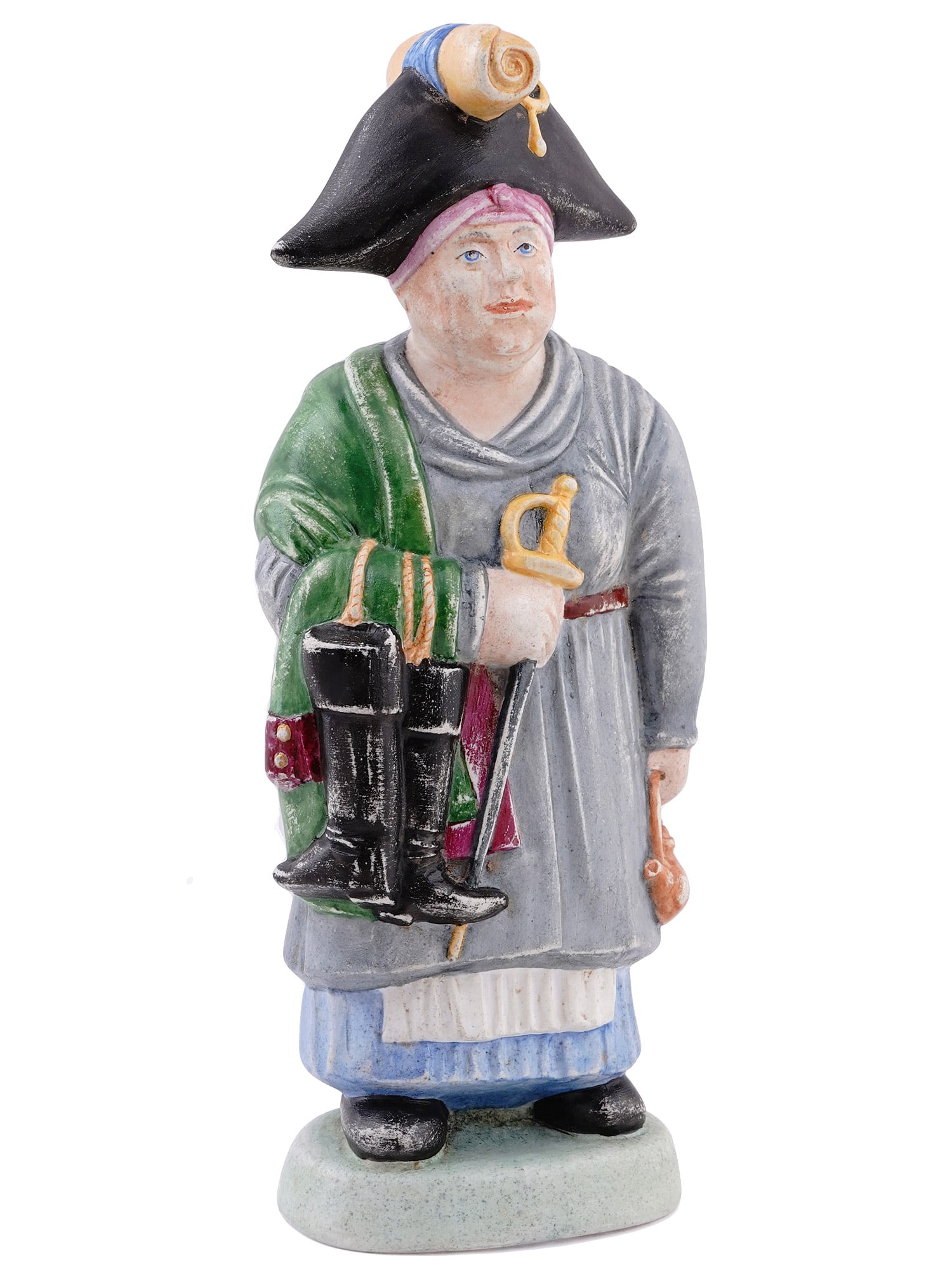 A PORCELAIN FIGURE PROBABLY BY GARNER, LATE 18 - EARLY 19 CC. (1 of 7)