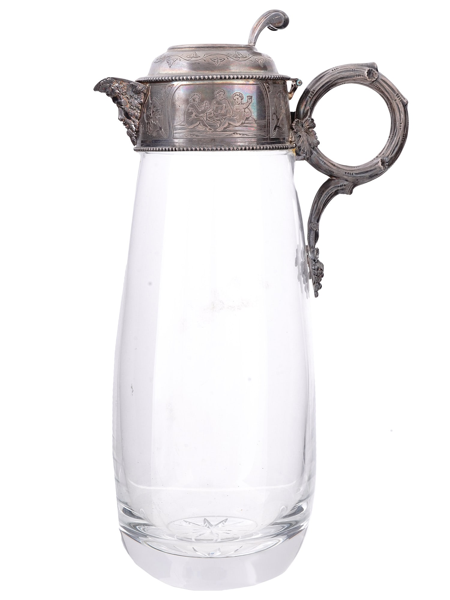 AN 1871 VICTORIAN SHEFFIELD SILVER MOUNTED CLARET JUG, ENGLAND (1 of 10)