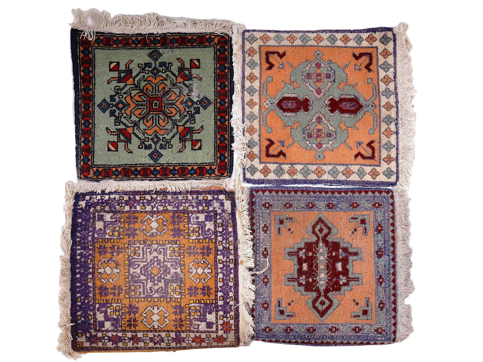 A LOT OF 4 CENTRAL ASIAN TEXTILE SQUARES (1 of 1)