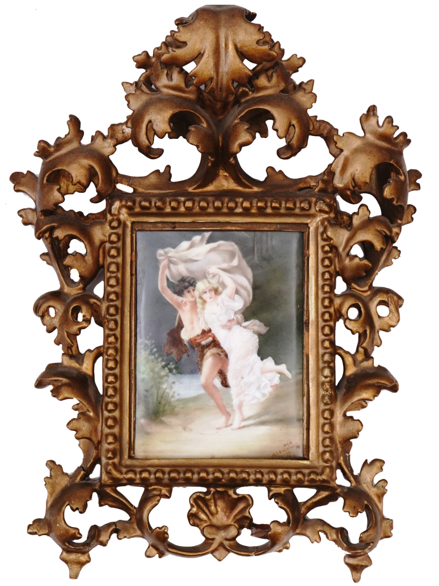 A PIERRE AUGUSTE COT, 'THE STORM' IN A LIMOGES PLAQUE (1 of 3)
