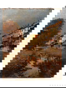 A 19TH C. AUSTRIAN OIL ON CANVAS PAINTING BY ROBERT DANZ