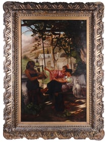 AN OIL ON CANVAS RUSSIAN PAINITNG SIGNED "SIEMIRADZKI"