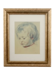 A PASTEL ON PAPER COPY OF RUBENS' DRAWN PORTRAIT OF HIS SON NICHOLAS