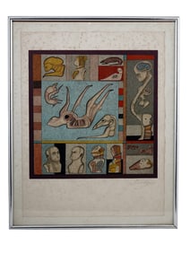 A COLORED LITHOGRAPH BY CHEMIAKIN, RUSSIAN, 20TH CEN.