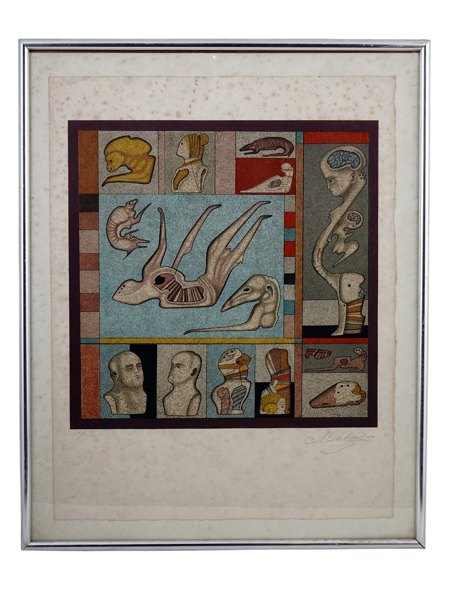 A COLORED LITHOGRAPH BY CHEMIAKIN, RUSSIAN, 20TH CEN. (1 of 4)