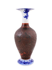 A 19TH C JAPANESE TOTAI BARK TREE CLOISONNE VASE UNSIGNED