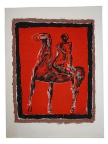 A MARINO MARINI SIGNED LITHOGRAPH, 'LE CAVALIER', 1955