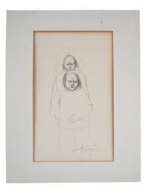 A LUCAS JOHNSON (1940-2002) MAN WALKING, 1968 GRAPHITE ON PAPER DRAWING