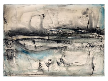 A MIKHNOV-VOITENKO, RUSSIAN, WATERCOLOR ON PAPER ABSTRACT COMPOSITION, 1972