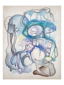 A SOVIET RUSSIAN MIXED MEDIA ON PAPER PAINTING, SIGNED 'SERGEI DANILOV', 1975