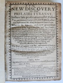 1641 NEW DISCOVERY OF PRELATES TYRANNY ANTIQUE IN ENGLISH