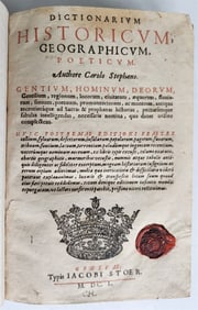 1650 DICTIONARY HISTORICAL GEOGRAPHICAL POETICAL ANTIQUE IN LATIN
